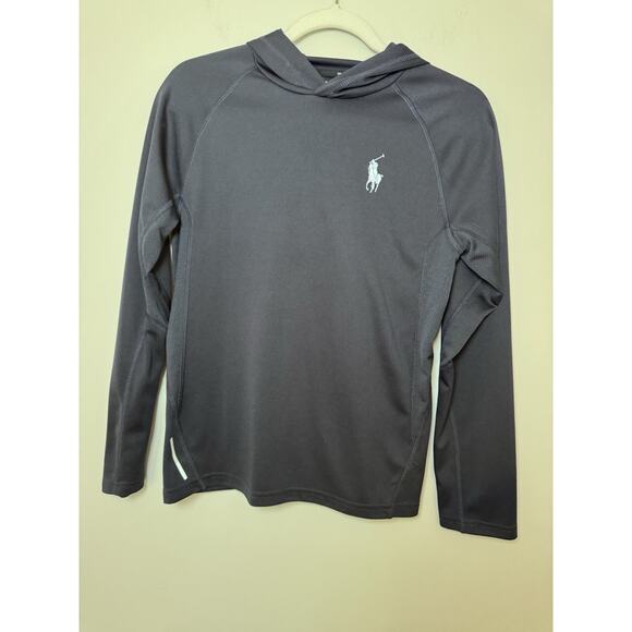 Polo Ralph Lauren Boys L 14-16 Performance Navy Pull Over Hooded Big Pony - Picture 8 of 15